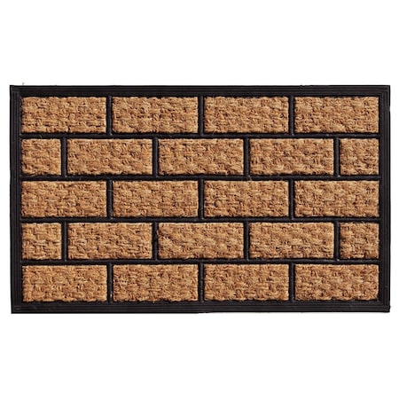 Configuracion 18 x 30 in. Brickmann Rectangular Doormat Natural & Black CO2830128
